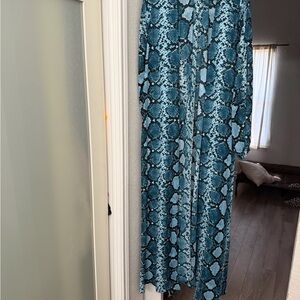 Buddy Love Teal Snake Print Maxi Skirt